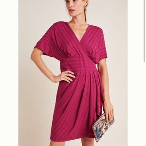 NWT Anthropologie Aryessa Cardall Textured Dress Currant Raspberry Sz 4